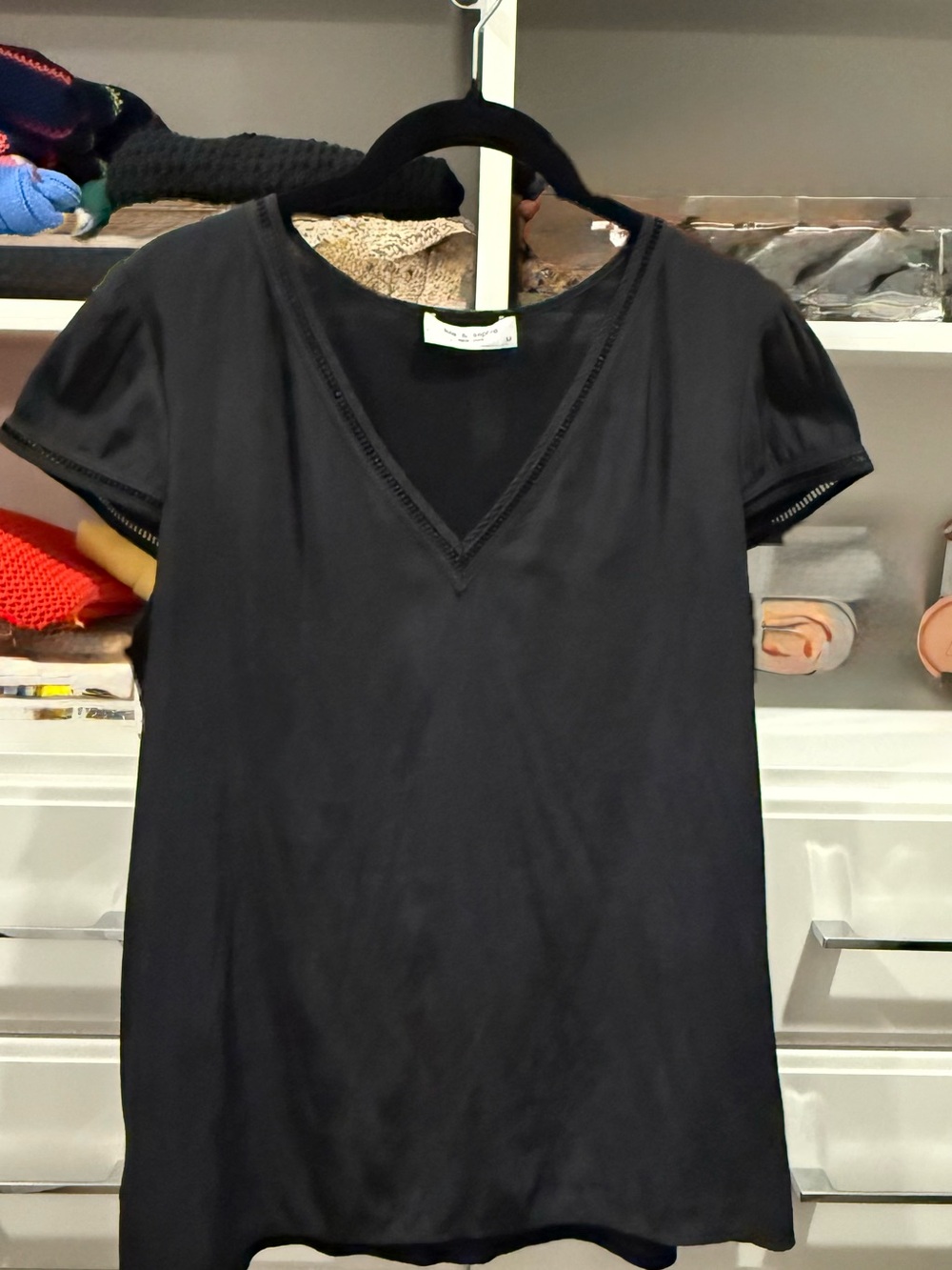 Lola & Sophie Black V-Neck Short Sleeve Tee
